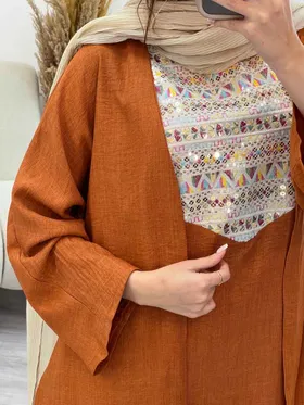ست پیراهن دو تکه پولک دوزی