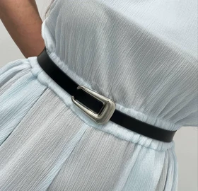 کمربند چرم مشکی 2 سانت