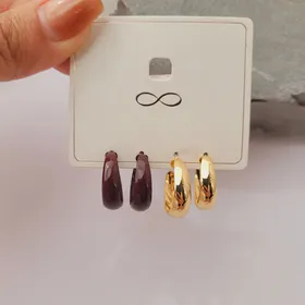 پک گوشواره حلقه‌ای کوچک مشکی