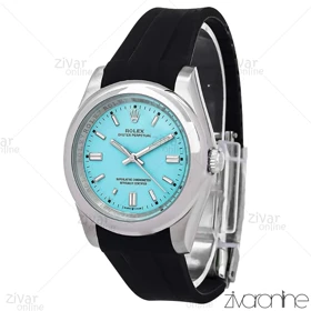 ساعت رولکس اویستر پرپچوال مردانه صفحه تیفانی بند رابر مشکی 106610