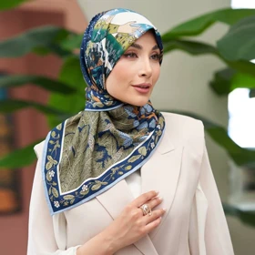 روسری ابریشم توییل تک‌رنگ (قواره 100) 30278