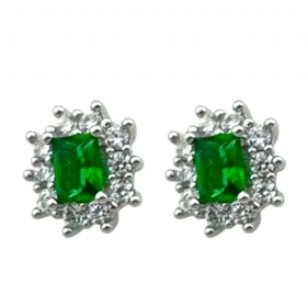 گوشواره جواهری زنانه شیک ژوپینگ، مدل زمردی