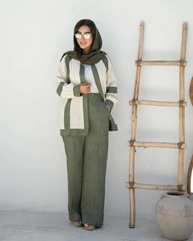 مانتو شلوار لینن ترکیبی کنف