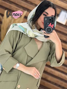 مانتو دکمه چوبی پشت بنددار