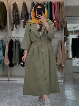 پیراهن ماکسی دکمه چوبی