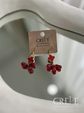 گوشواره ونکلیف دانه انار آویز