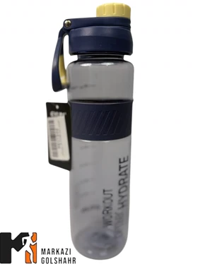 قمقمه ورزشی طلق شفاف 1 لیتری کد 568 (سورمه‌ای‌)