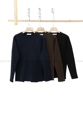 بلوز کبریتی کشی یقه گرد کد1005069