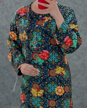 تونیک نخی دکمه چوبی