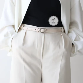 کمربند چرمی مات زنانه مدل be7032 (کرم روشن)