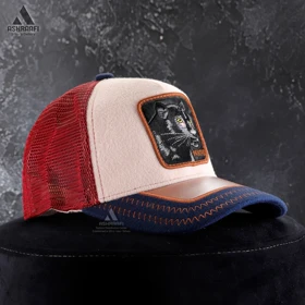 کلاه گورین طرح پلنگ Trucker Cap HA17 (زرشکی)