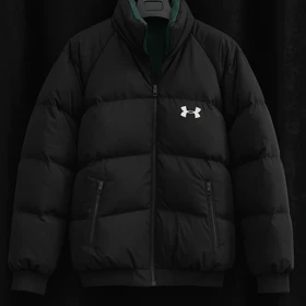 کاپشن برزنتی باکسی مردانه مشکی سبز دو رو