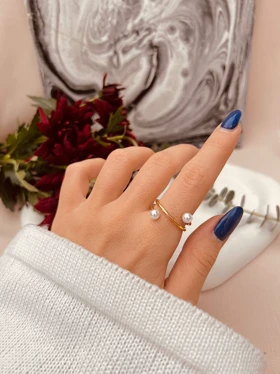 انگشتر مروارید استیل