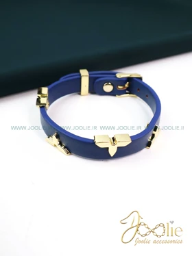 دستبند زنانه چرمی لویی ویتون کد B2147 (سورمه ای)