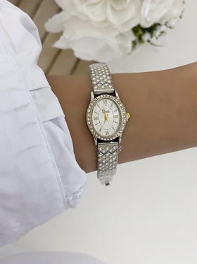 ساعت زنانه طرح نقره نگینی 942