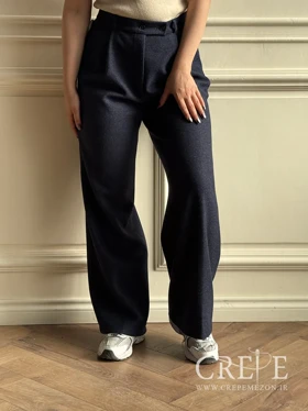 شلوار بگ پیله دار فوتر کمربند دار قد 110