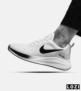 کفش کتانی مردانه و زنانه سفید مشکی Nike air zoom max