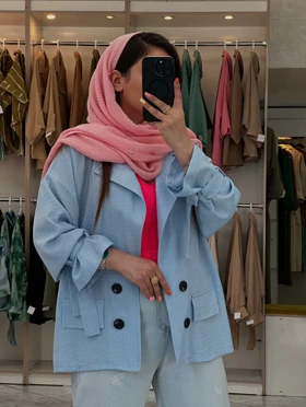 کت پاستیلی آستین پاپیون