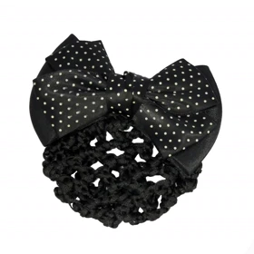 گیره مو زنانه مدل خال‌خال کیسه دار کد G_Lnd_3175