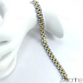 دستبند رولکس دورنگ پلاک دار زنانه 40037