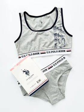 ست نیم‌تنه بدون کاپ بند پهن و شورت اسلیپ پولو U.S Polo Assn