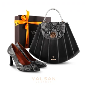 ست کیف و کفش زنانه چرم یلسان مدل آندیا کد957-OPAL-GL