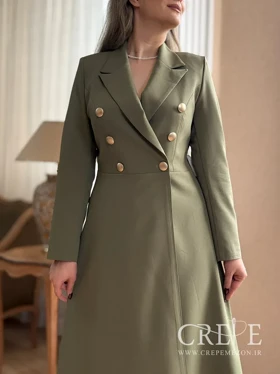 پیراهن کلوش یقه انگلیسی 6 دکمه