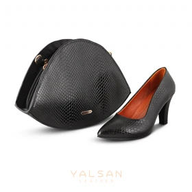 ست کیف و کفش زنانه چرم یلسان مدل منیل کد 940-ZHKLIN-MRV