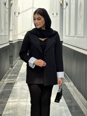 کت لینن آستین زارا تک دکمه