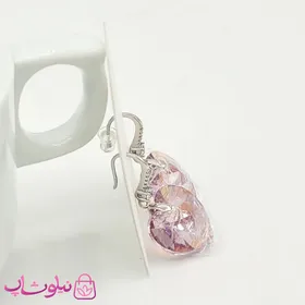 گوشواره ژوپینگ با کریستال سواروسکی صورتی