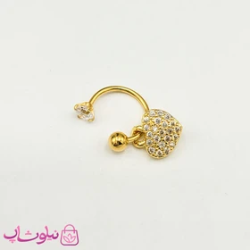 پیرسینگ اسمایل مدل قلب توپر طلایی کد 1191