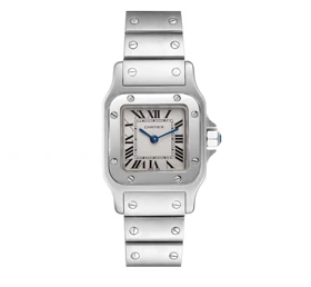 ساعت کارتیر سانتوس فلزی زنانه نقره ای صفحه سفید Cartier Santos metal