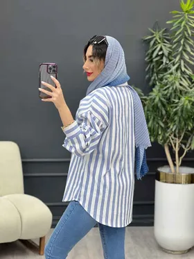 مانتو راه راه تک جیب آیرا
