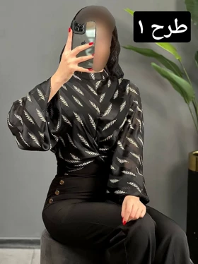 شومیز ساتن کریشه گندم کد 1457