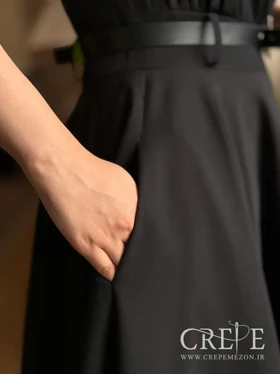 پیراهن کوتاه آستین حلقه حاشیه گیپور