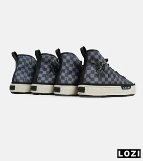 کفش اسنیکرزساق‌دار مشکی خاکستری Amiri Checkered