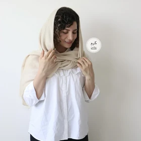 شال پلیسه لبه دانتل مدل پاپیتال
