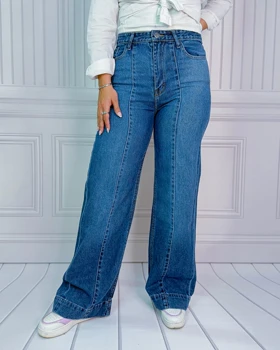 خرید شلوار نیم بگ فریا آبی تیره زنانه Freya Dark Blue Semi Baggy Jeans کد 912900