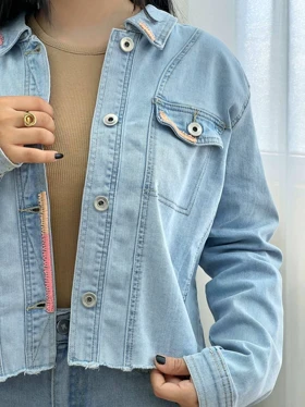 کت جین دوخت رنگی کد 3395