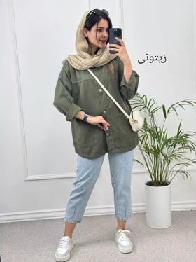 مانتو کتان جیب پایین