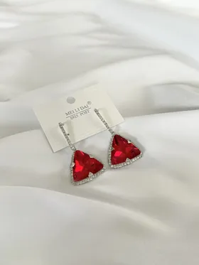 گوشواره مجلسی فول نگین طرح مثلث