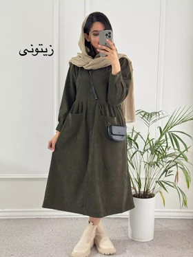 مانتو پیراهنی دو جیب