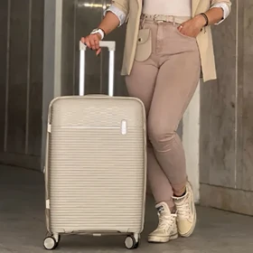 چمدان وارداتی نشکن پاور مدل POWER - PWR40340 MEDIUM سایز متوسط (کاور چمدان - کاور کت - کاور کفش)