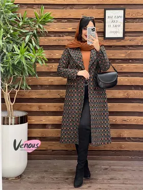 پالتو چهارخونه بلند شش دکمه