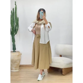 دامن لینن باران