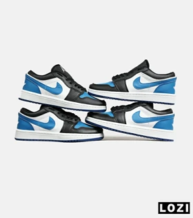 کفش کتانی مردانه و زنانه مشکی آبی سفید NIKE jordan 1
