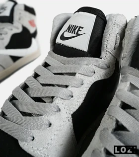کفش کتانی مردانه و زنانه ساق‌دار طوسی مشکی سفید NIKE travis scott