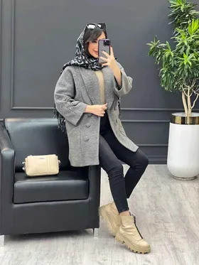 پالتو یقه آرشال آستین پاگن