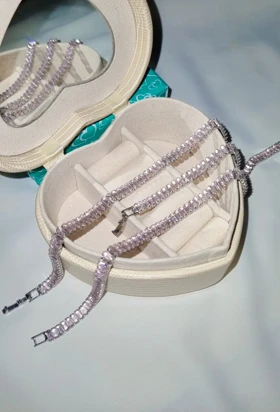 ست تنیسی جواهری صورتی