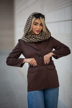 کت زنانه بلدینگ کمر بنددار